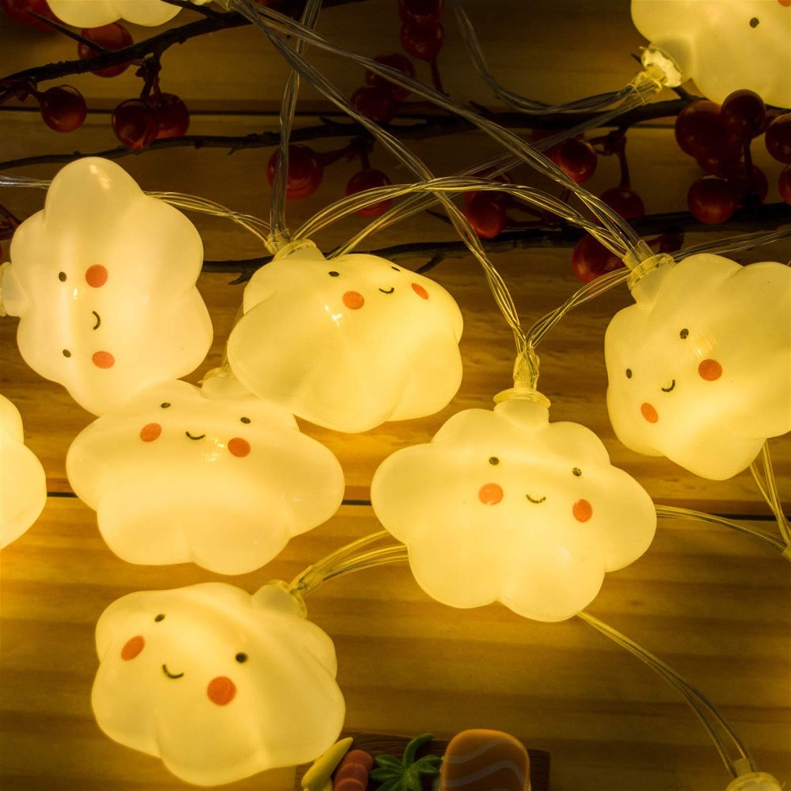 Łańcuchy świetlne LED, do użytku na zewnątrz, do wnętrz, mała latarnia LED, białe światło chmury, oświetlenie zewnętrzne na taras, nadaje się na święta Bożego Narodzenia, dekoracja pokoju świątecznego