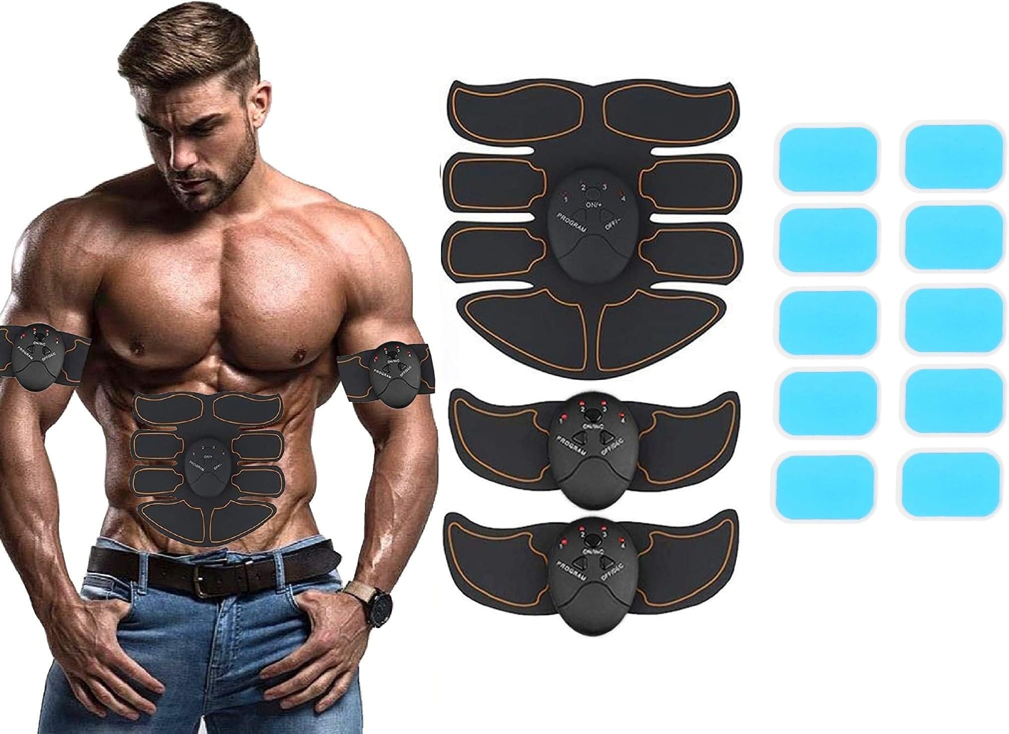 AGAM 10 pcs Gel Pads for Muscle Toner Soft Replacement Gel Pad Abs Stimulator Machine EMS Toning Belt Gel Pads