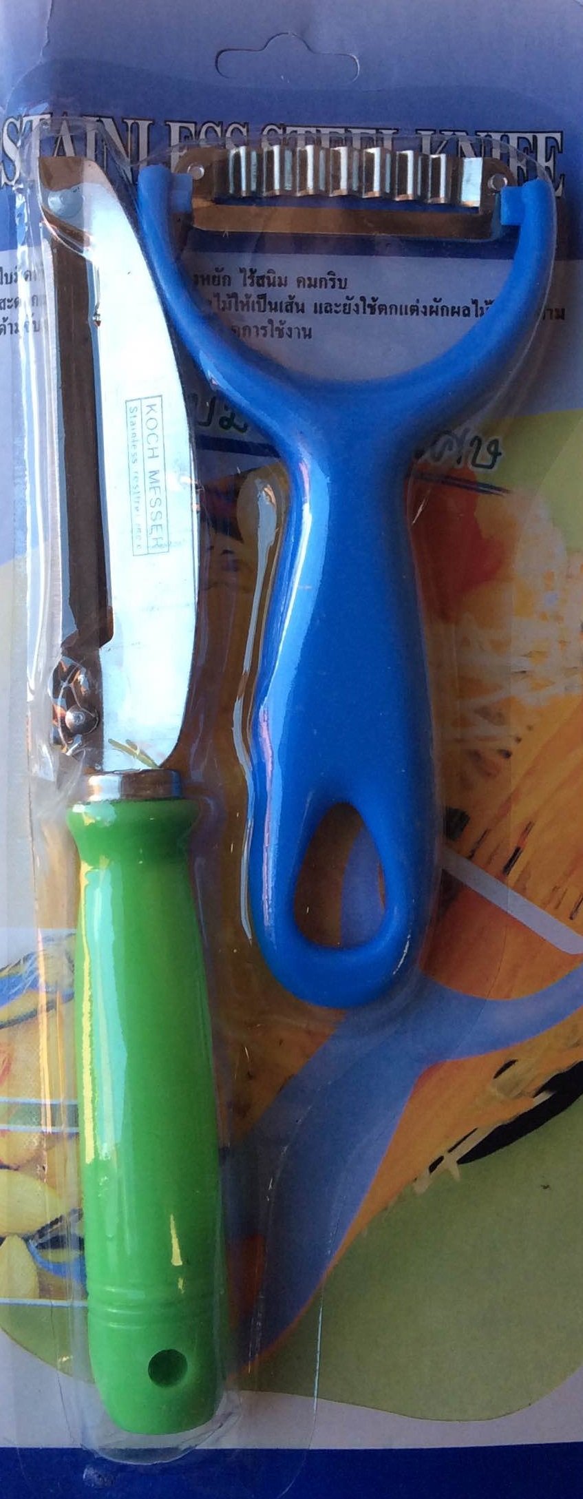 Kim & Co Blue Thai Mango Peeler & Vegetable Shredder/Peeler Set *Perfect For Som Tam Preparation*