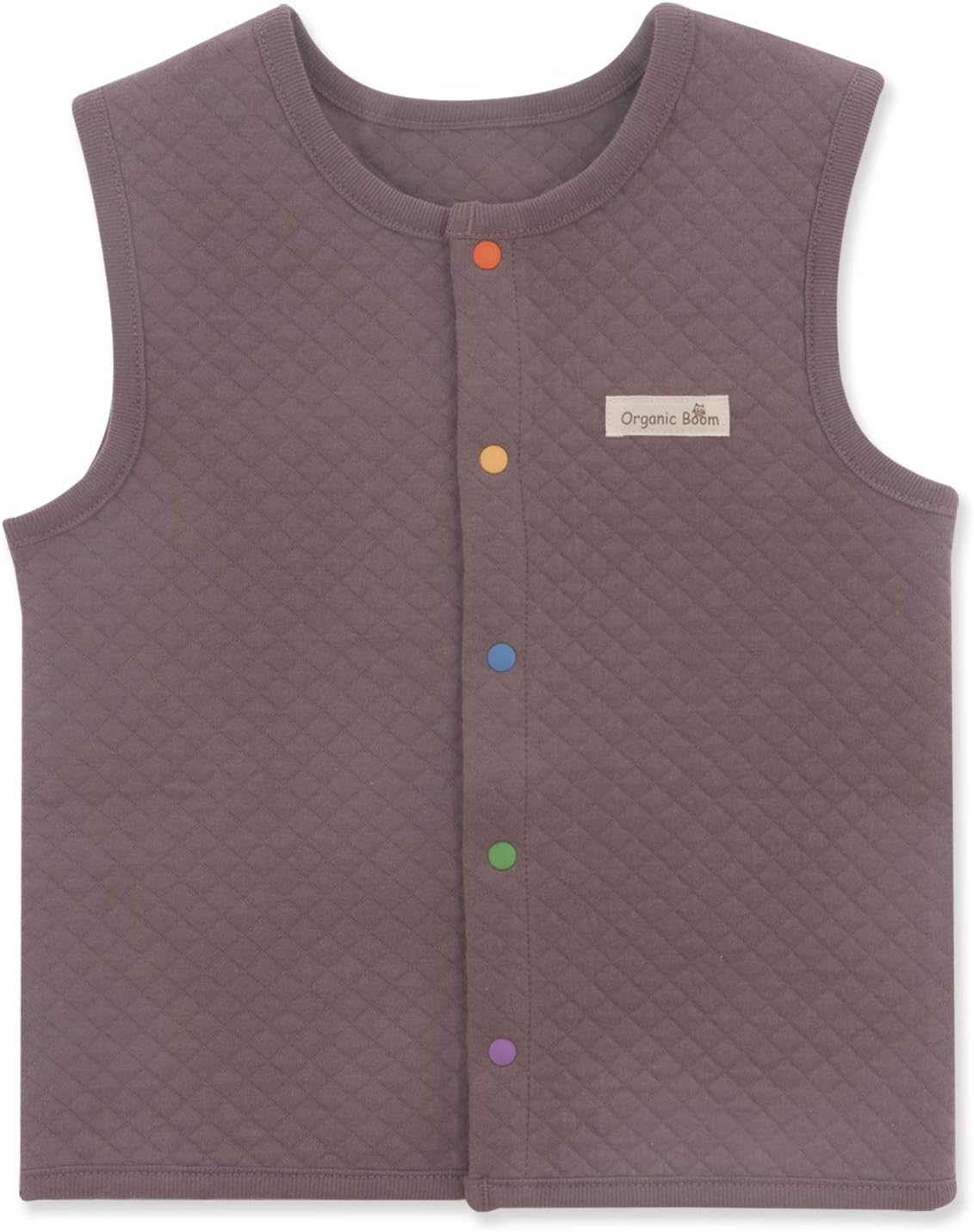 100% Certified Organic Cotton Baby Quilted Jacquard Sleeveless Jacket Soft Vest