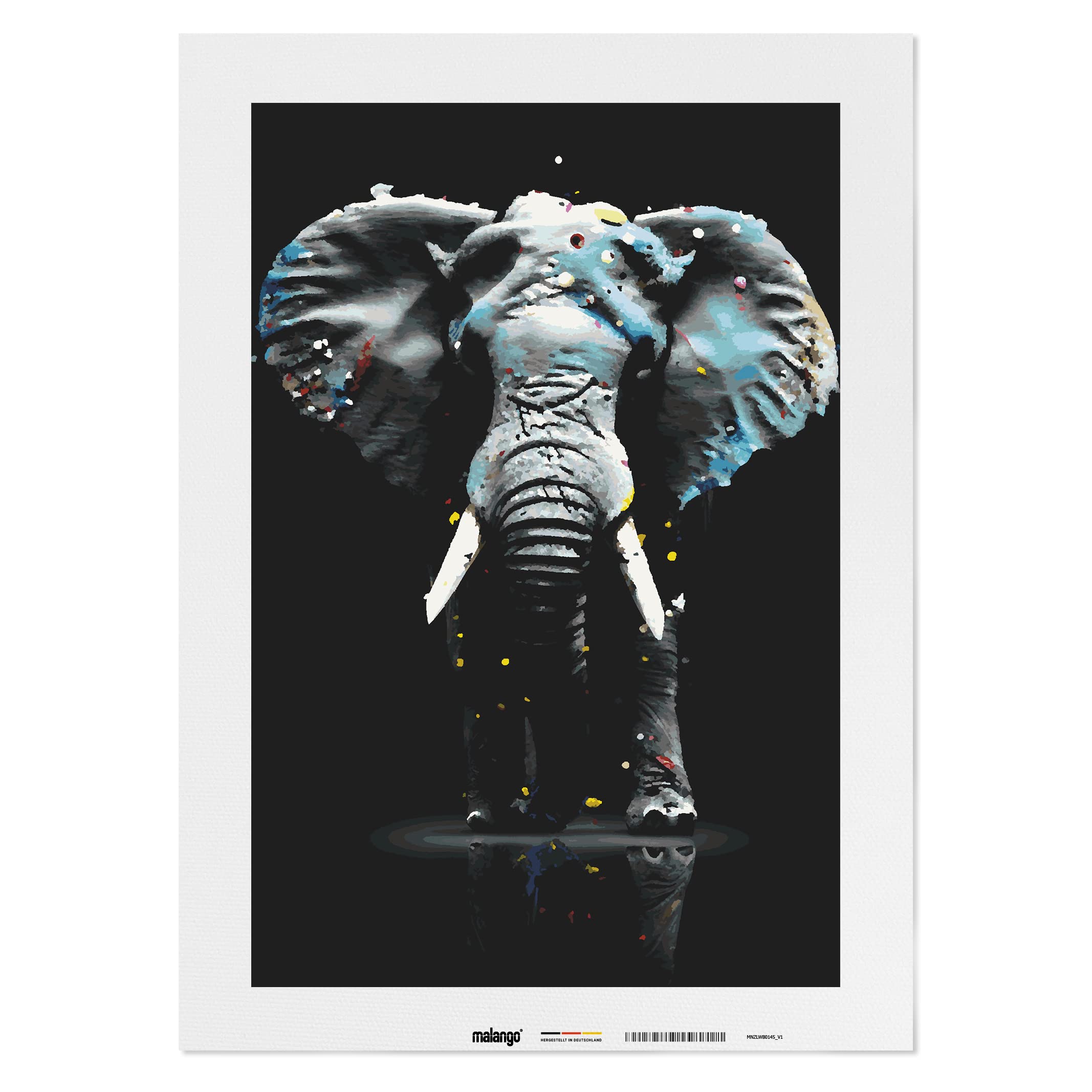Malen nach Zahlen Erwachsene - Elefant Enrico 120 x 80 cm groß XXL Premium-Malset ohne Rahmen, Hergestellt in unserer Produktion in Deutschland, Kreative