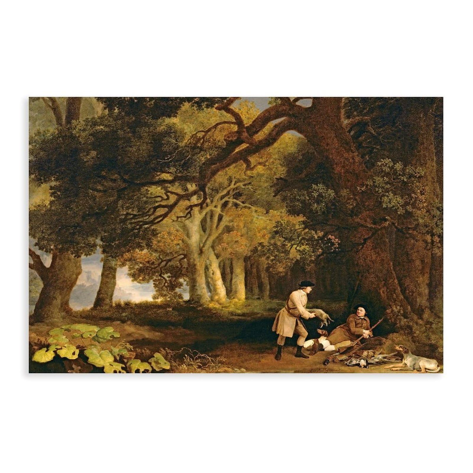 DFJyjFGJJ George Stubbs,A Repose After Shooting Canvas Wall Art Print Poster For Home School Office Decor 16" L X 24" W