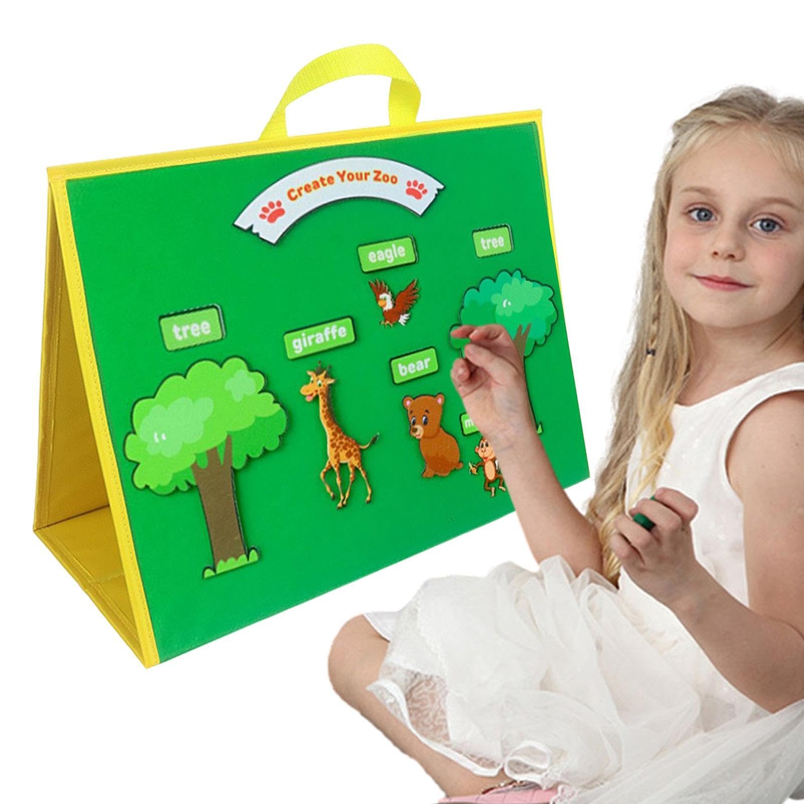 Pizarra de fieltro – Pizarra de fieltro interactiva plegable, pizarras didácticas de fieltro de doble cara | Ayuda educativa para contar historias en edad preescolar y educación en el hogar