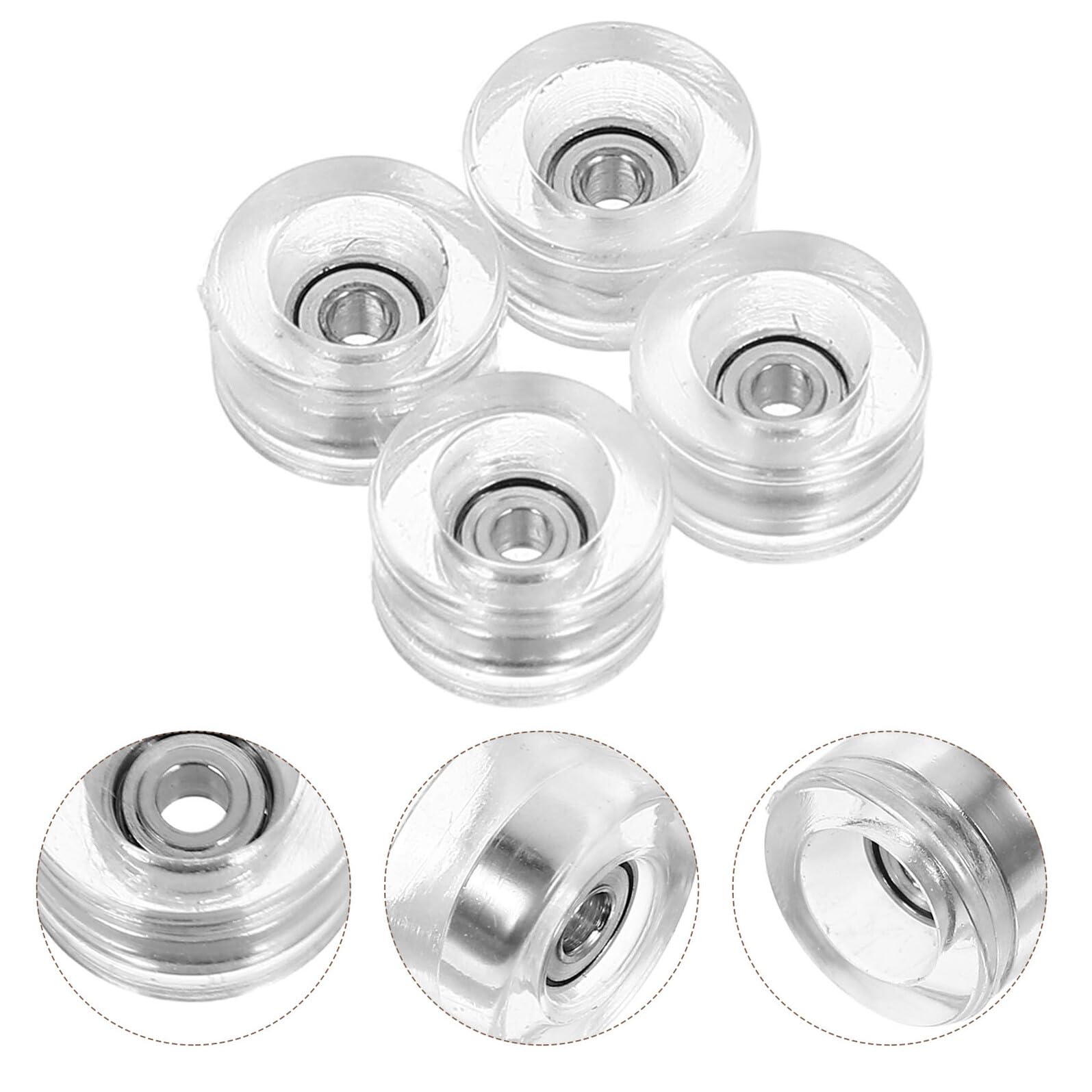 Finger Skateboard Rollen 4 Stück Transparent mit Kugellagern Leichte Skateboard Räder für Fingerboard Zubehör Vielseitig für Training Tricks