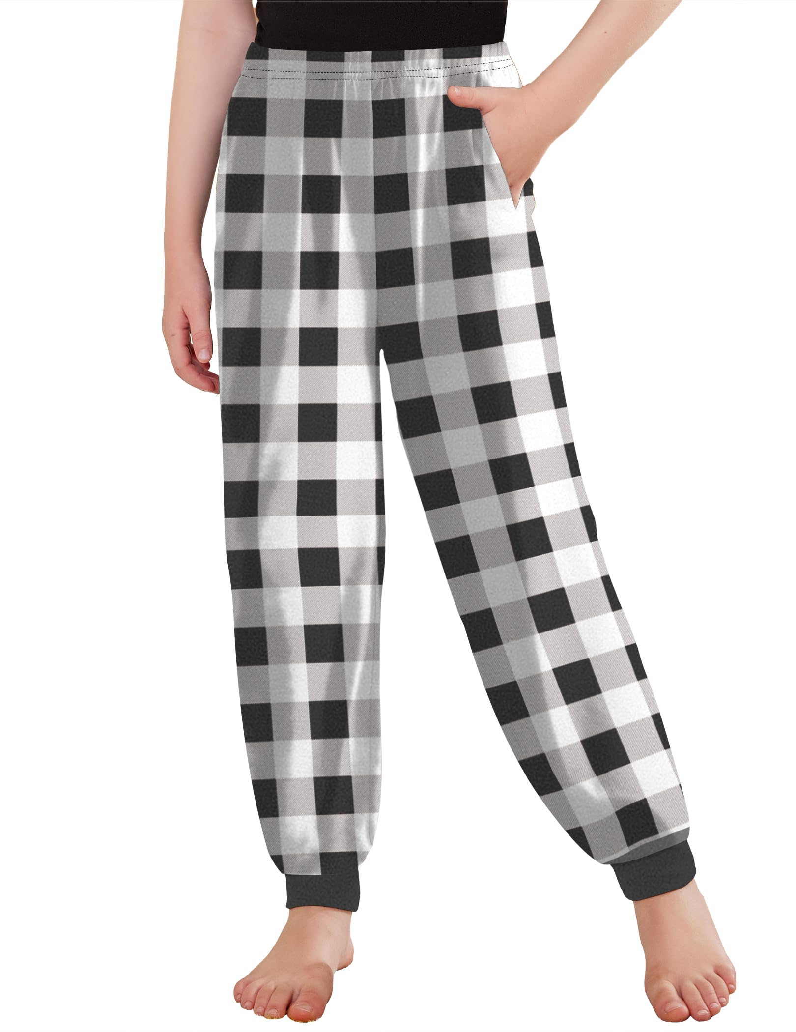 Arshiner Girls Pajama Pants Kids Plaid Pj Pants Comfy Lounge Bottoms
