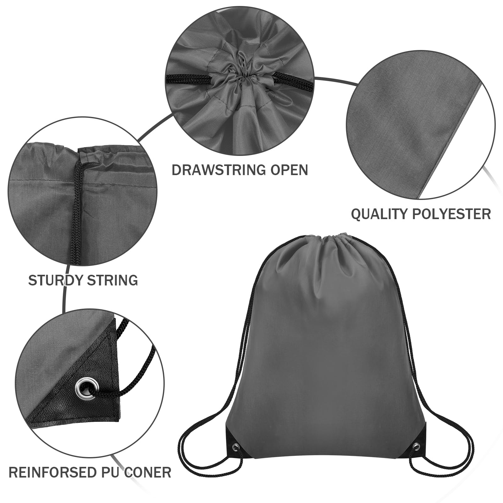 Grneric Rucksack mit Kordelzug, Nylon, für Fitnessstudio, Party, Ausflug