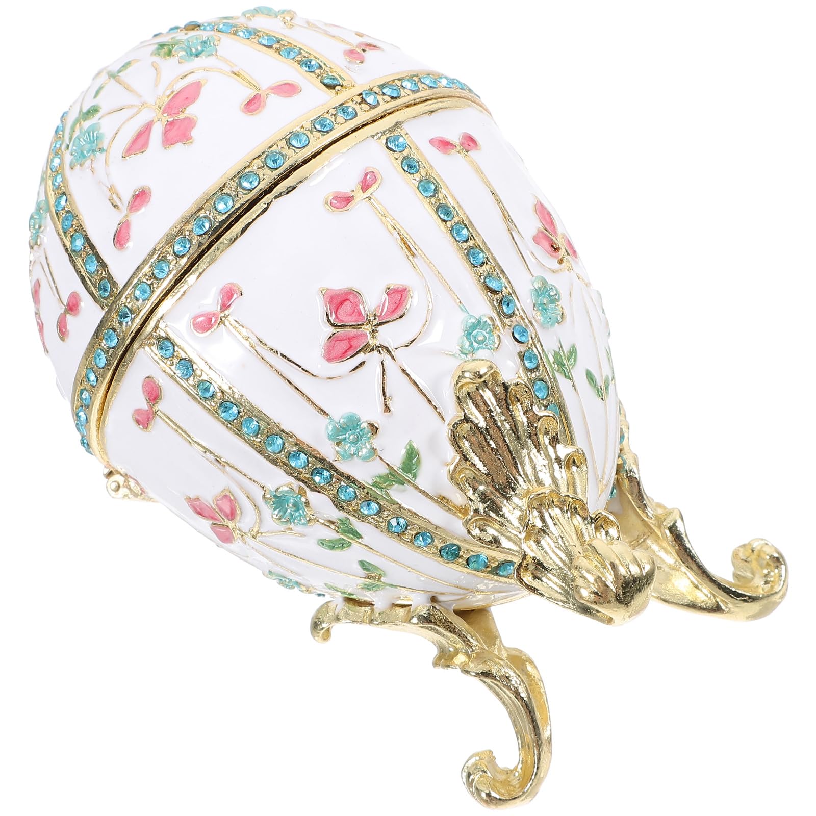 Boîte à bijoux œuf émaillé blanc pour sublimer votre coiffeuse