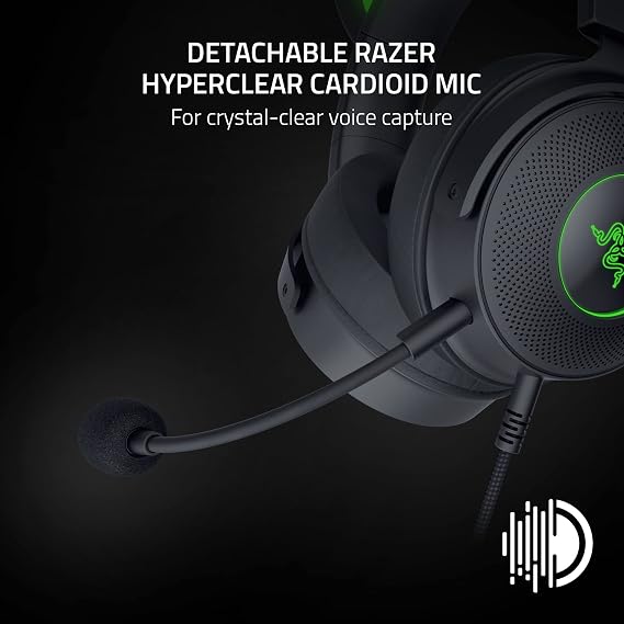 Razer Kraken Kitty V2 Pro - Değiştirilebilir Kulaklı Kablolu RGB Kulaklık (Değiştirilebilir Kitty, Ayı ve Tavşan Kulakları; Reaktif Akış Aydınlatması) Siyah