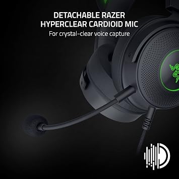 Razer Kraken Kitty V2 Pro - Değiştirilebilir Kulaklı Kablolu RGB Kulaklık (Değiştirilebilir Kitty, Ayı ve Tavşan Kulakları; Reaktif Akış Aydınlatması) Siyah