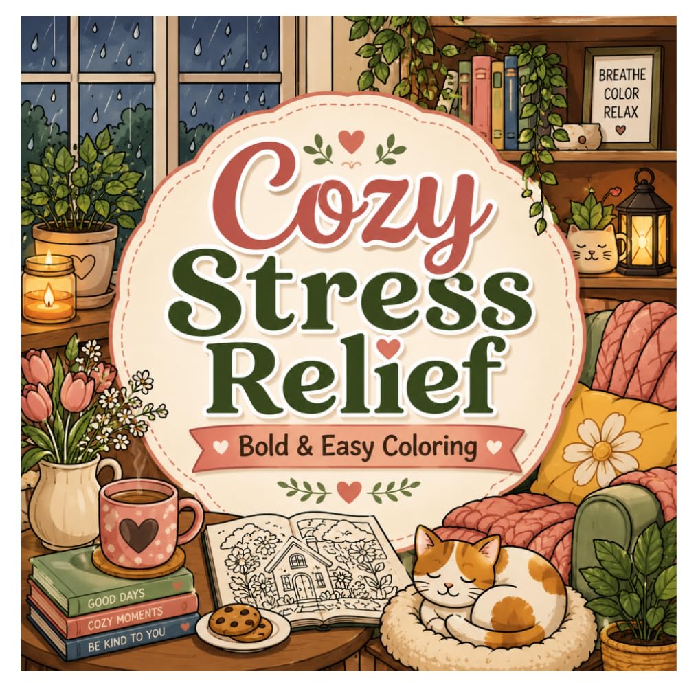 Cozy Stress Relief: Bold & Easy Coloring (Cozy Coloring)