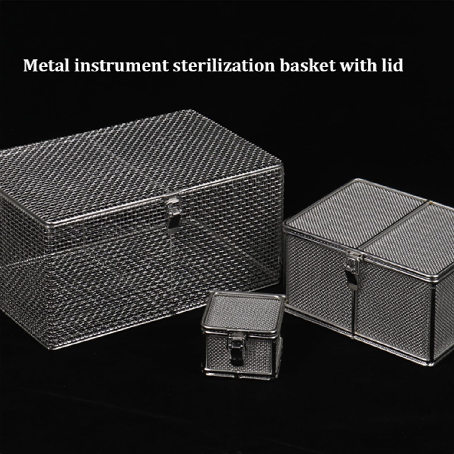 Amazon.co.jp: 蓋付き金属器具滅菌バスケット、ラボトレイ、304