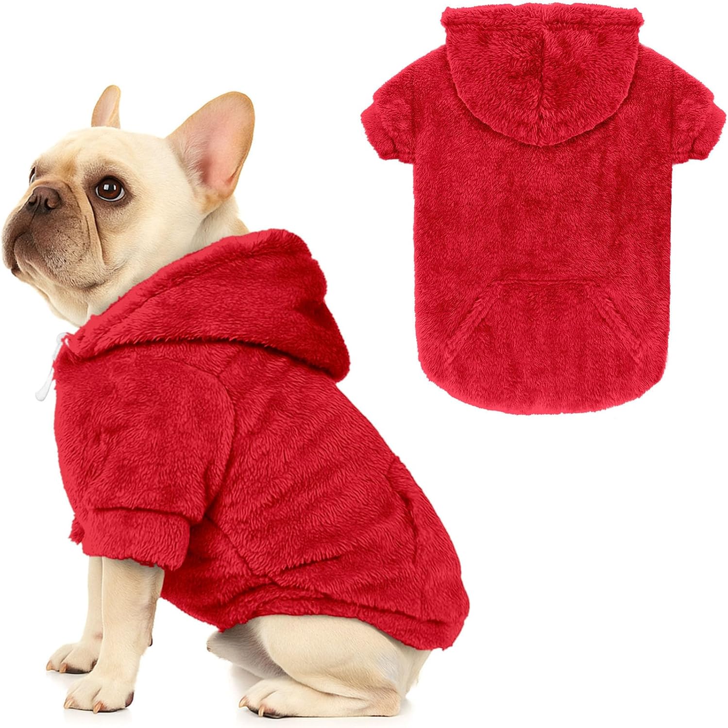 5XL Dog Sweaters for Large Dogs,Extra-Large Dog Hoodie,Warm Fuzzy Fleece Sweatshirt with Hood & Pocket,Leash Hole,Cozy Cold Weather Pet Clothes Sweater Hoodie for Large Dogs(Grey,5XL)