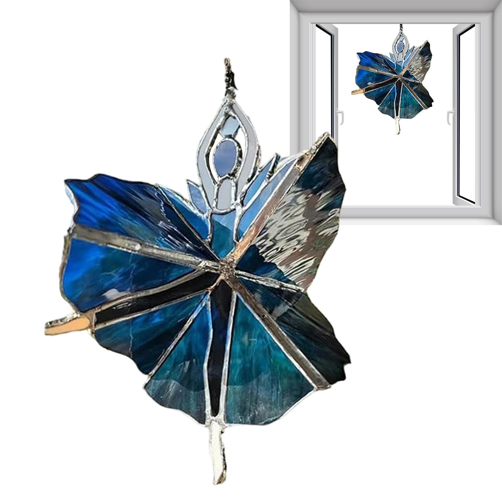 Dove Buntglas-Windspiel – Garten-Deko Mit Tauben-Motiv, 3D-Windspiel Für Draußen, Geschenkidee