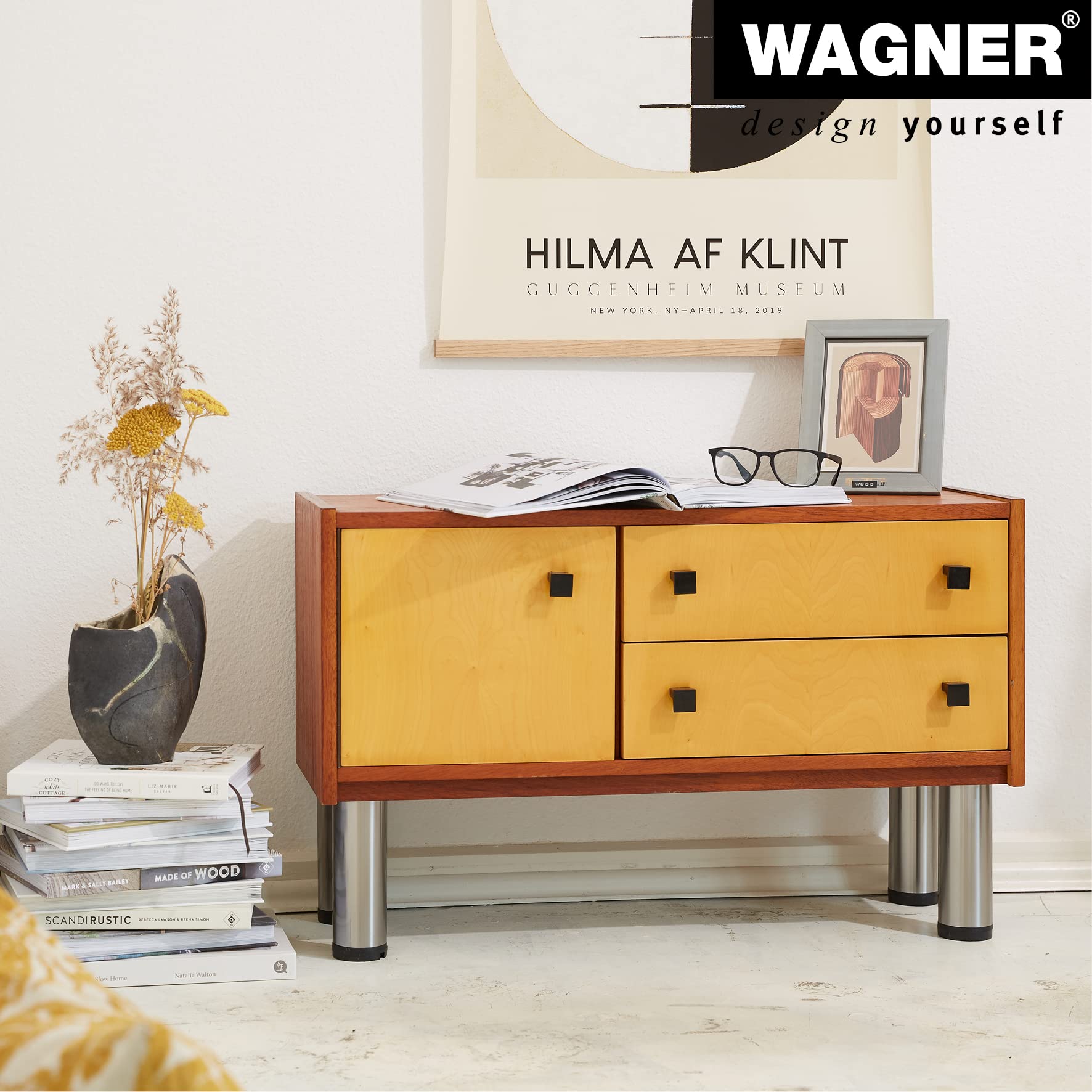 WAGNER Teno 12331801 Furniture Leg/Table Leg/System Tube Diameter 60 x 200 mm Can be Combined Individually with TENO System and QuickClick Brushed Steel Look Brushed Steel Load Capacity 50 kg - Image 4