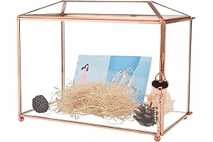 HighFree Glass Wedding Card Box with Slot & Lock - 10.2"