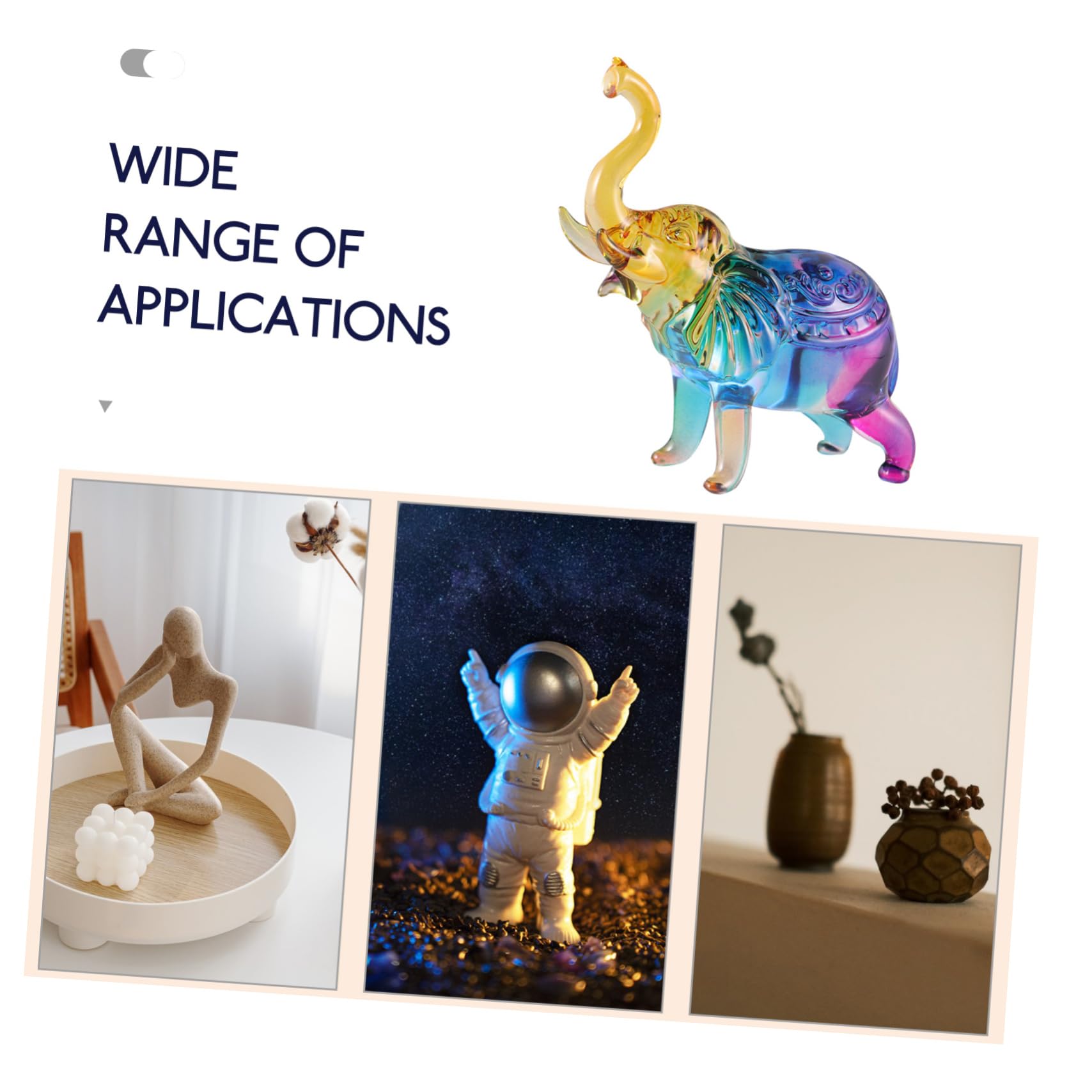 Amazon｜FOMIYES クリスタル象の置物タイ象像ガラス飾り像動物グッズ家  