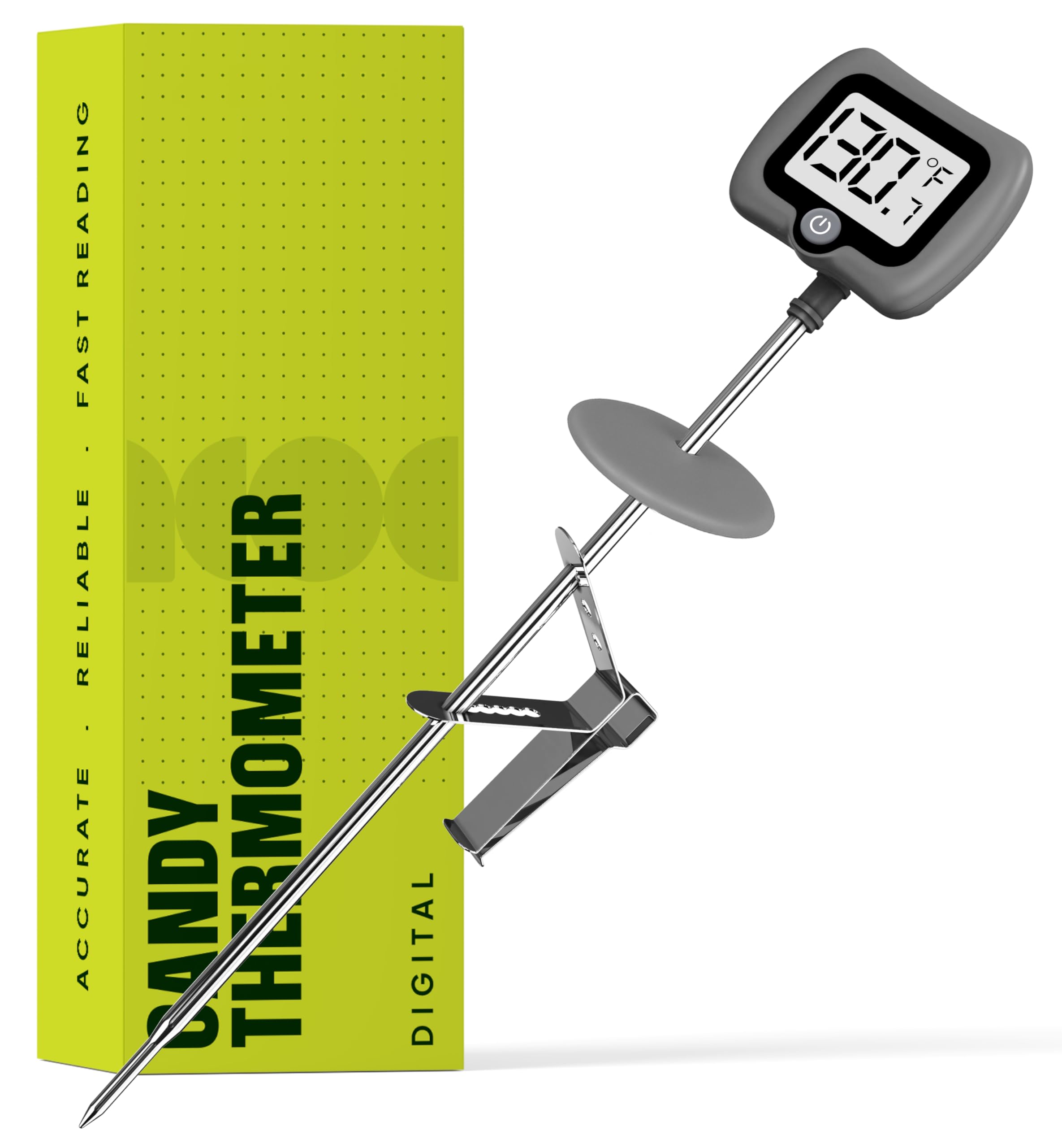 Craft911 Thermomètre de cuisine numérique avec manique, lecture instantanée pour la cuisine, la pâtisserie et la pâtisserie - 10 sondes en acier inoxydable - Écran LCD - Outils et