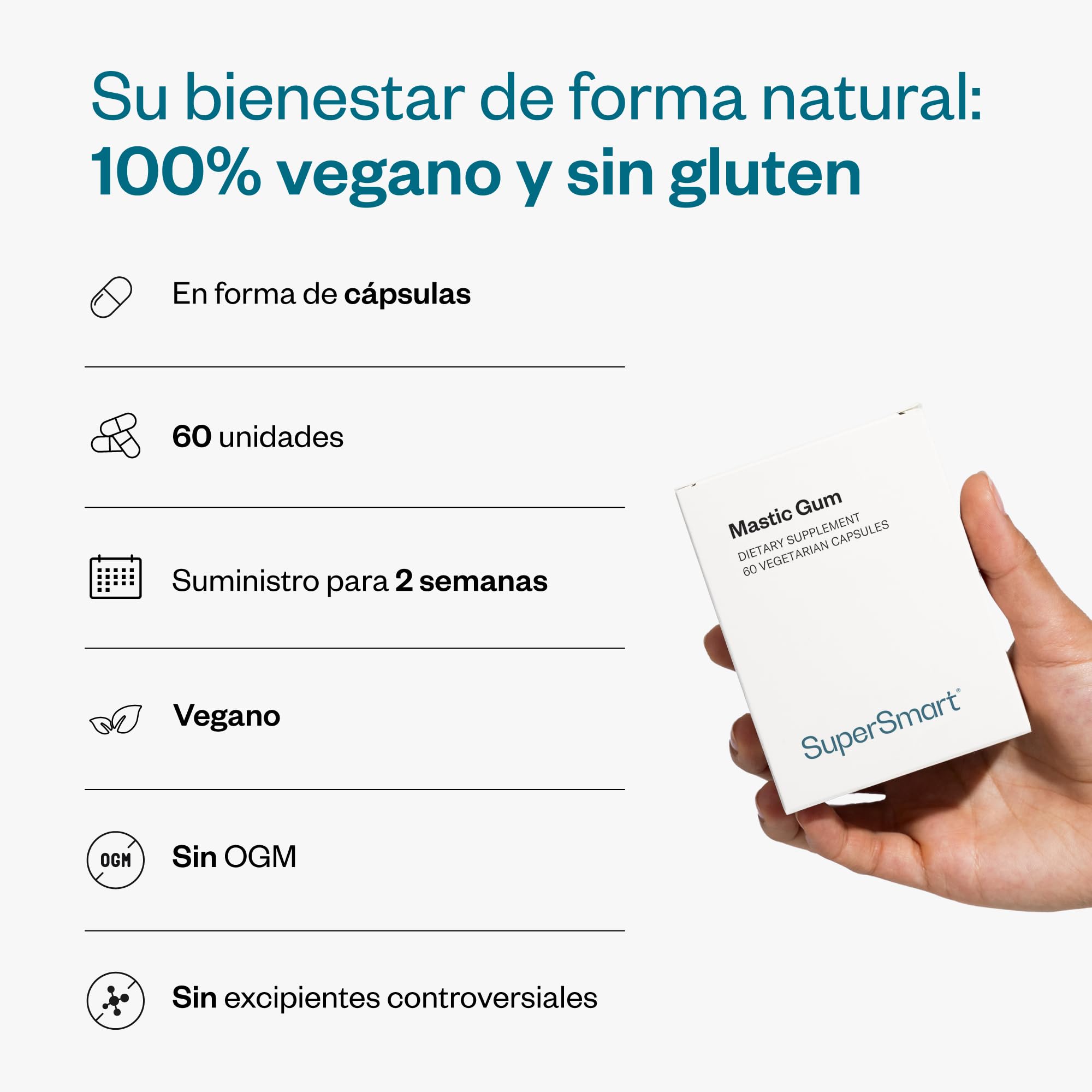 Mastic Gum - Ayuda Contra la Acidez y el Reflujo - Sin OGM - SuperSmart