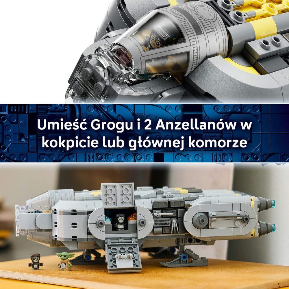 LEGO Star Wars Anzellański statek gwiezdny 75445 | Zabawka dla 9-latka, Grogu i 2 figurki Anzellanów, prezent Star Wars, klocki dla chłopca i dziewczynki, 701 elementów