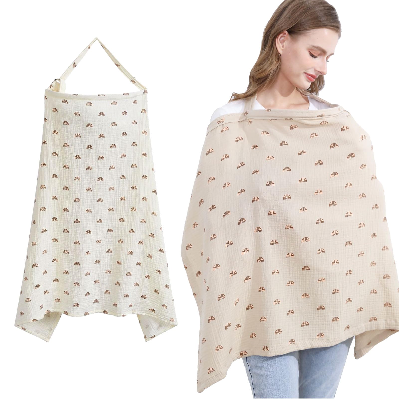 Foulard d'allaitement en mousseline, couverture pour maman et bébé, multicolore, taille L