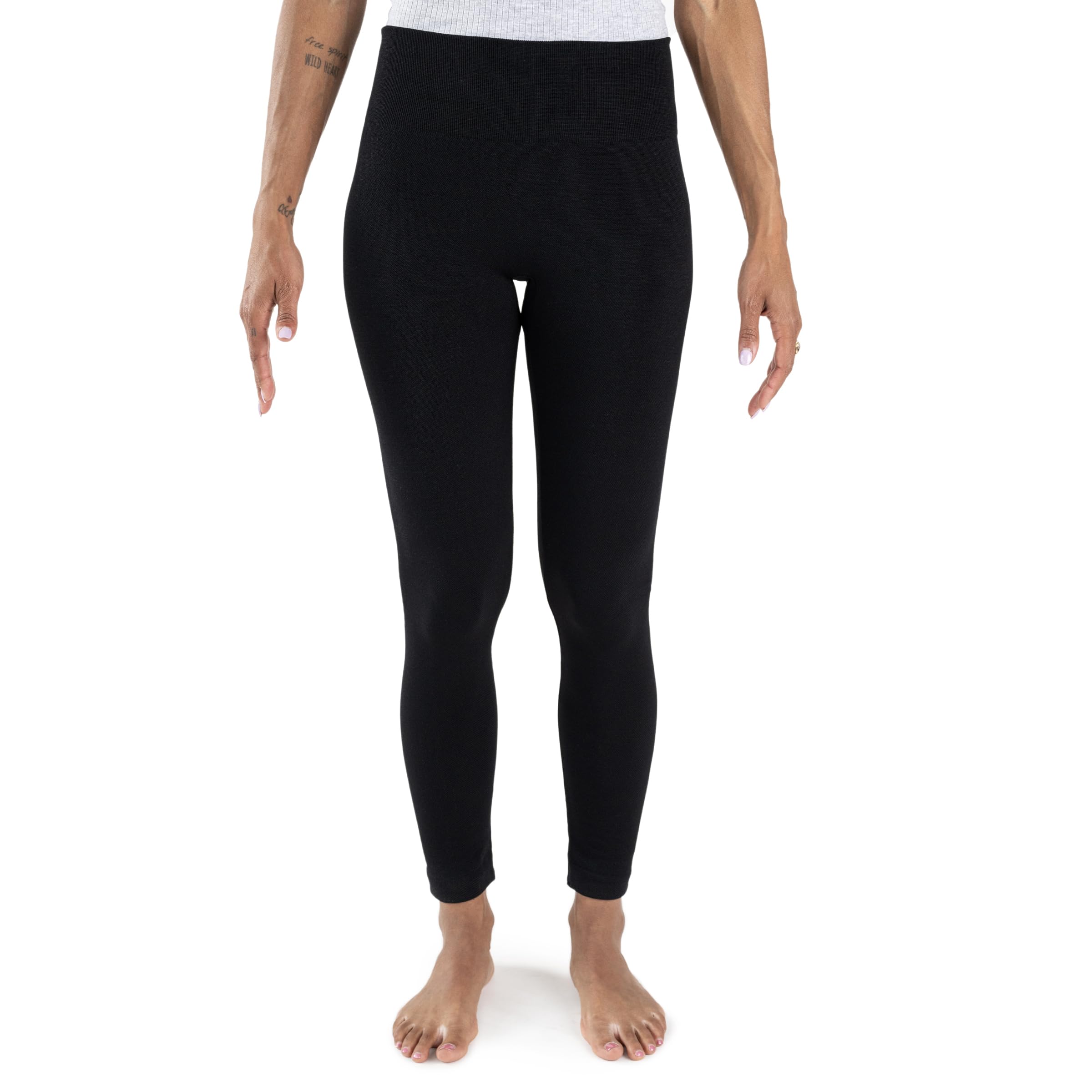 MUK LUKS Womens 4 High Waisted Fleece Lined Leggings