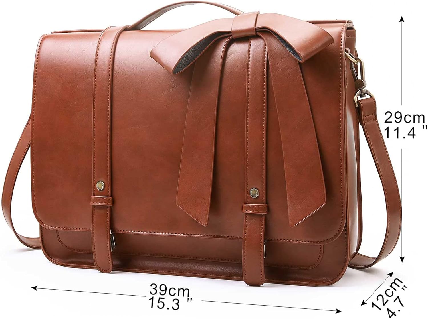 ECOSUSI Briefcase for Women Messenger Backpack PU Leather 14 inch Laptop Bag Satchel Computer Bag for College Business Travel | PU Leather, Laptop Bag, Satchel, Computer Bag, for College, Business - Image 6