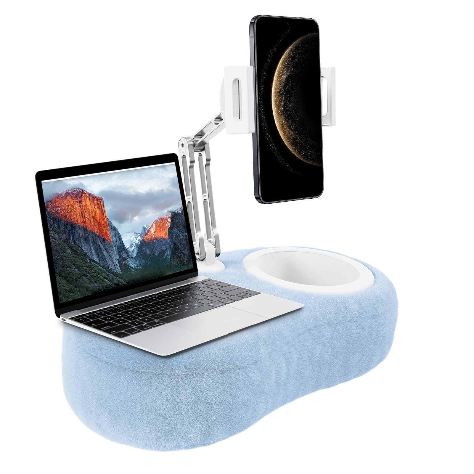 Supporto Tablet a Cuscino Supporto da Scrivania per Telefono | Supporto Girevole per Smartphone e Tablet per Divano Scrivania