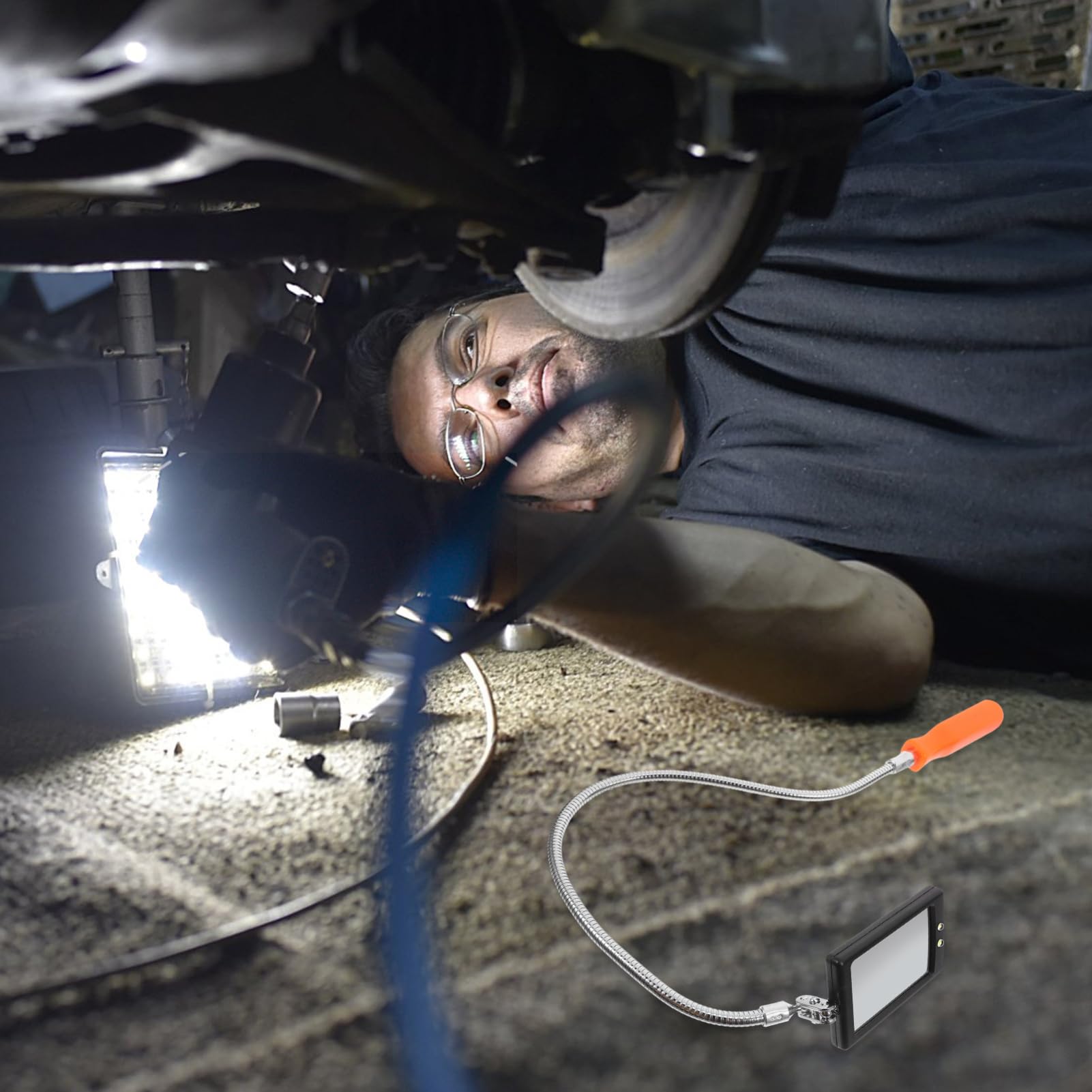 Miroir Rotation 360° en Acier Inoxydable D'inspection Flexible pour Vérification Automobile et Applications Mécaniques Professionnelles