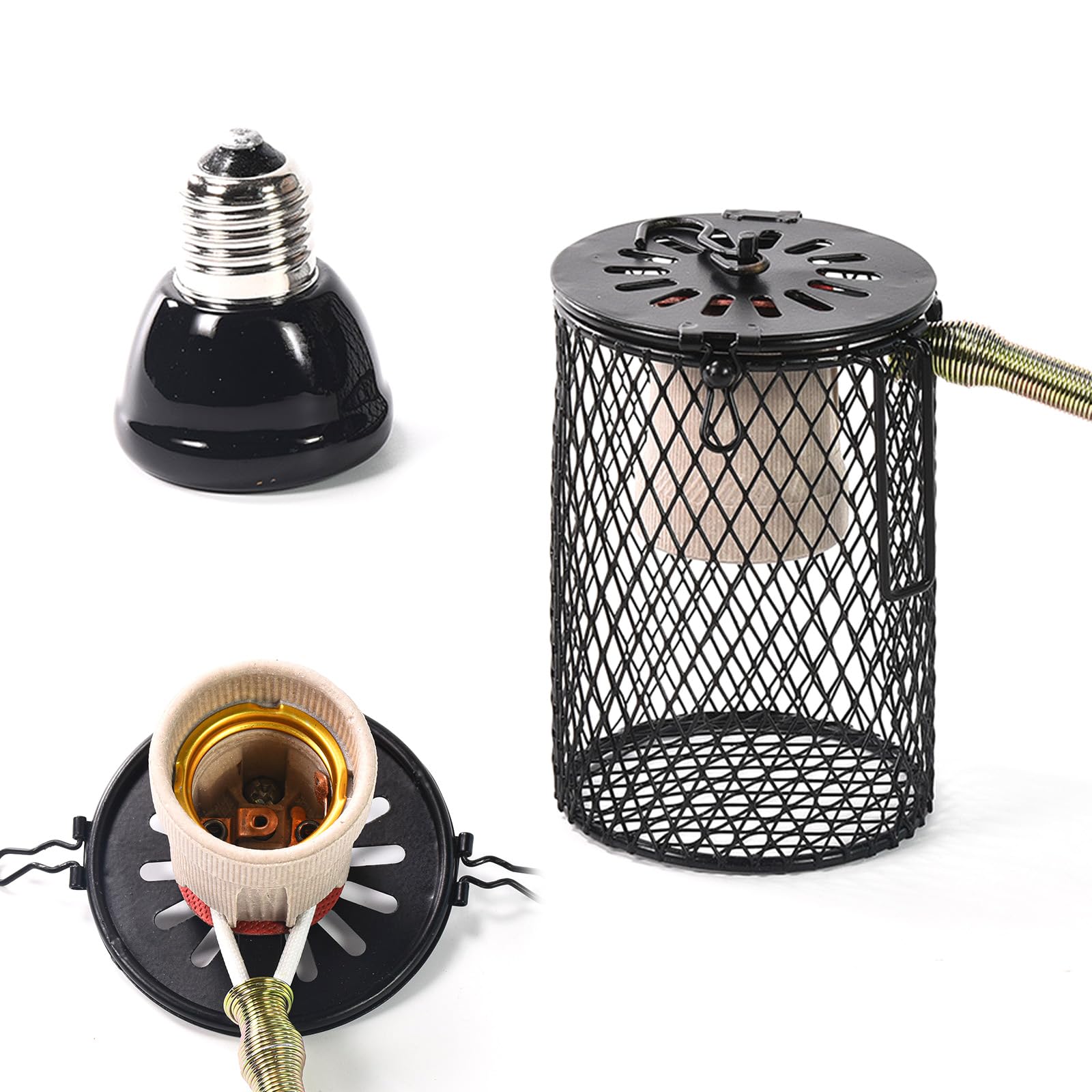 MetalNuts Reptile Heat Lamp - 100W Ceramic Holder for Tortoise Lizard, Snake With Safe Infrared Heater - Perfect for Terrariums - Image 2