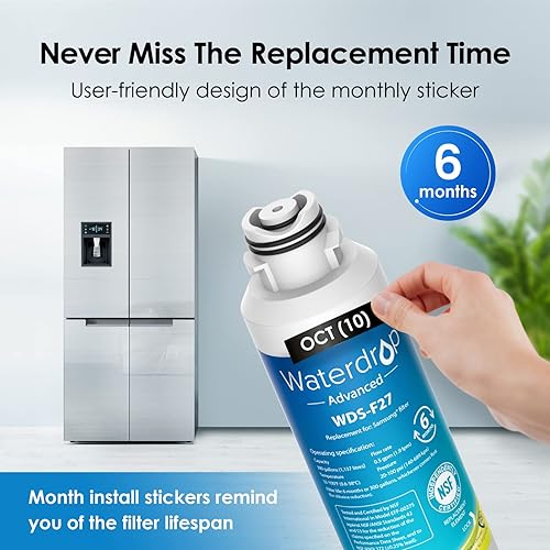 Miniatura 7 de Waterdrop DA29-00020B Filtro de agua para refrigerador, repuesto para Samsung DA29-00020B, DA29-00020A, HAF-CIN/EXP, DA29-00020B-1, WDP-F27, paquete
