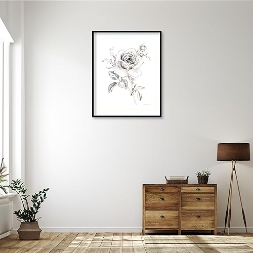 Miniatura 4 de Amanti Art Lienzo decorativo para pared, 41 x 33 pulgadas, cuaderno de bocetos Garden IX BW por Danhui Nai, arte de pared de flores, decoración en