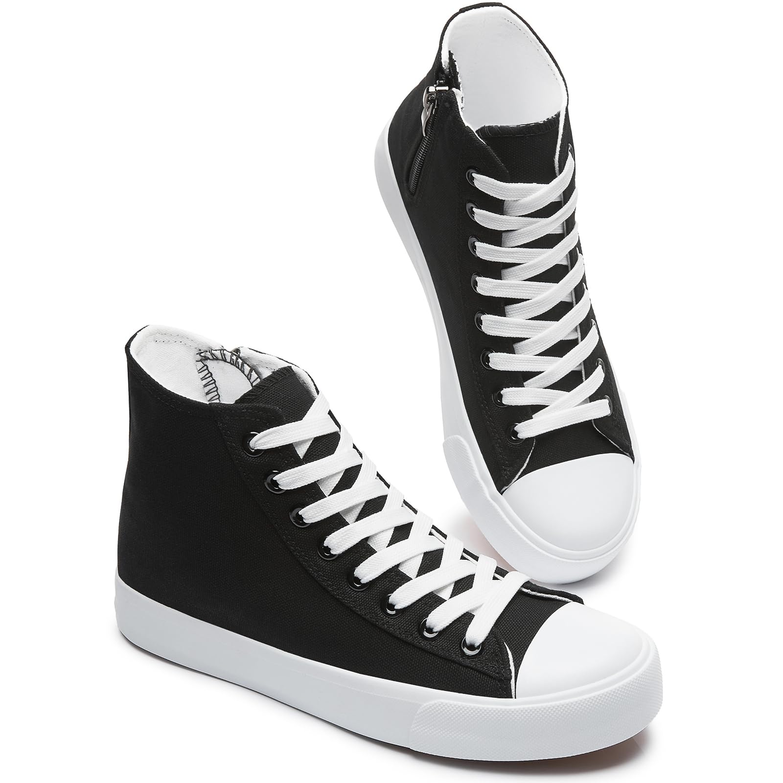 womens black high top sneakers