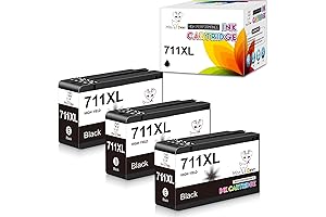 HP 711XL Black DesignJet Ink Cartridge (CZ133A) 3-Pack: Rich and Durable Prints...