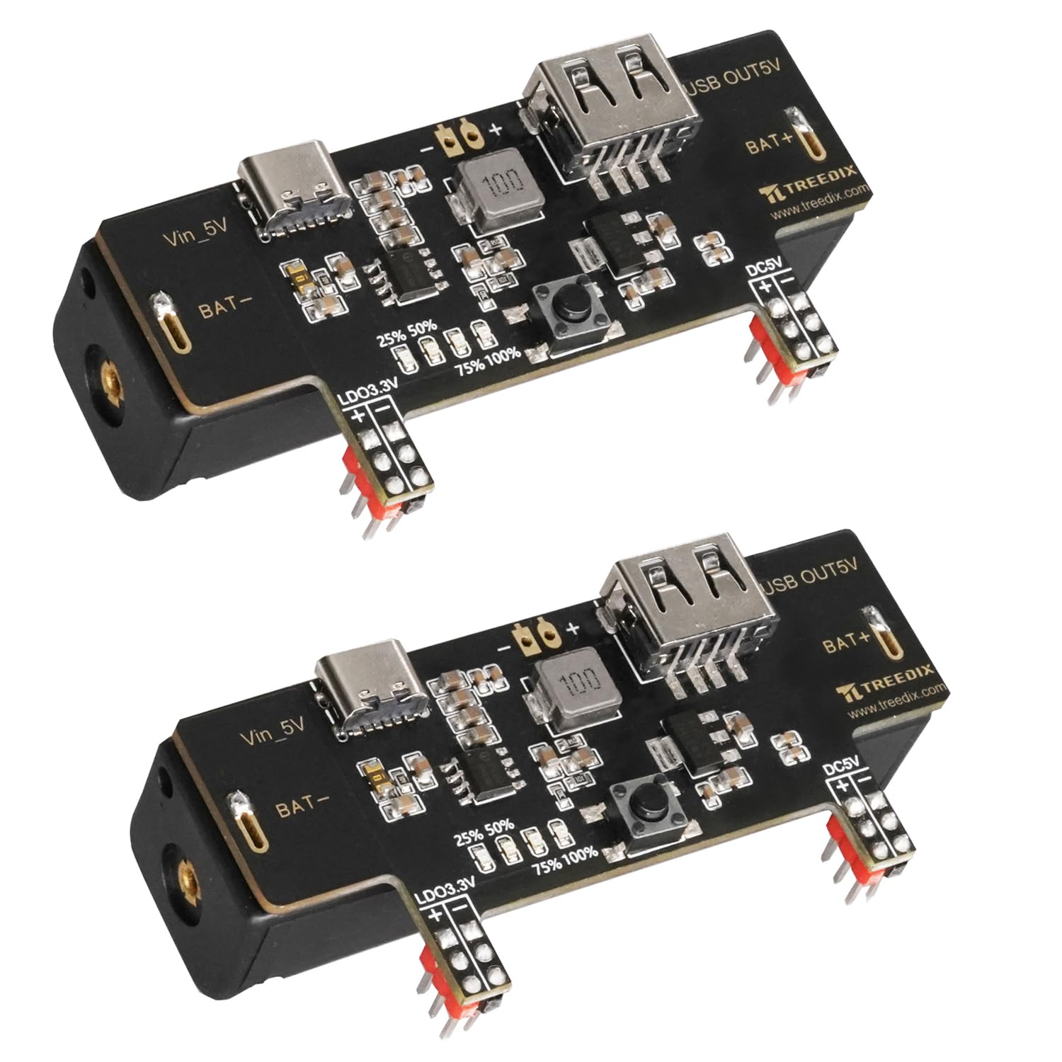 Alimentatore Breadboard Treedix - USB-C, 3.3V/5V, Con Slot Batteria 18650, Per Esperimenti Elettronici - Foto 4