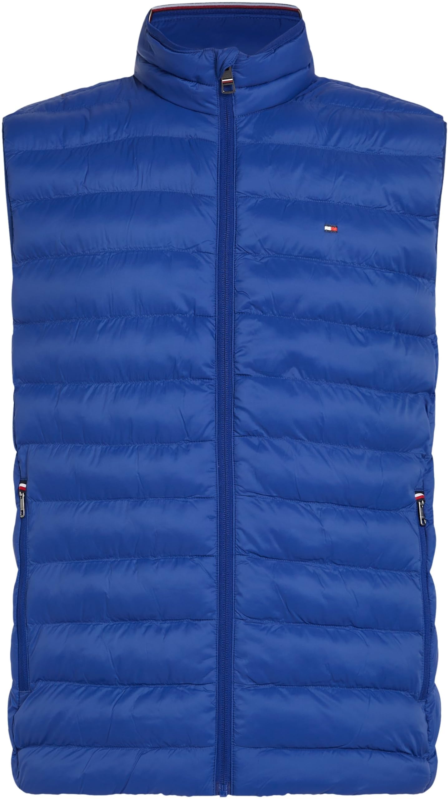 Tommy Hilfiger Męska kamizelka z recyklingu MW0MW37677, niebieska, S, Niebieski (Wedge Blue), S