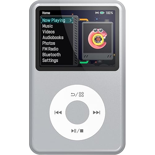 Mp3 Player with Bluetooth Innioasis Y1 Video Digital Music Player HiFi Mini Portable Kids Audiobook Mp3 2026 Nice Gift Choice Theme Upgrade Silver