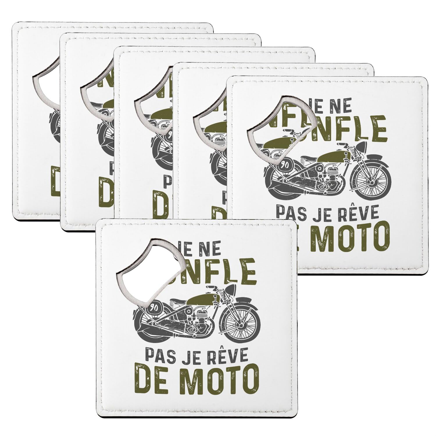 Décapsuleur sous-verre je ne ronfle pas idée cadeau originale pour anniversaire de motard