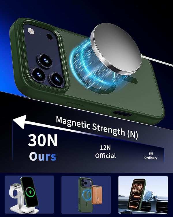 DecaStars Magnetic for iPhone 17 Pro Max Case, Translucent Matte, Green by DecaStars - Used condition - Image 5
