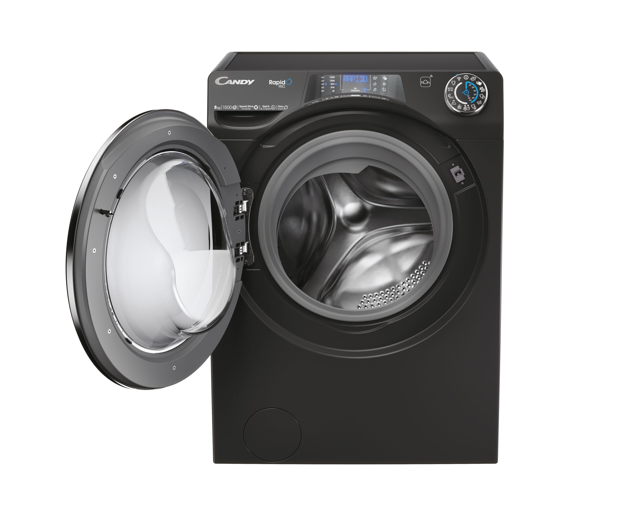 Candy Rapidó RP586BWMBCB/1-S Machine à laver 8 kg 1500 tr/min Moteur Inverter WiFi et Bluetooth Fonction Vapeur