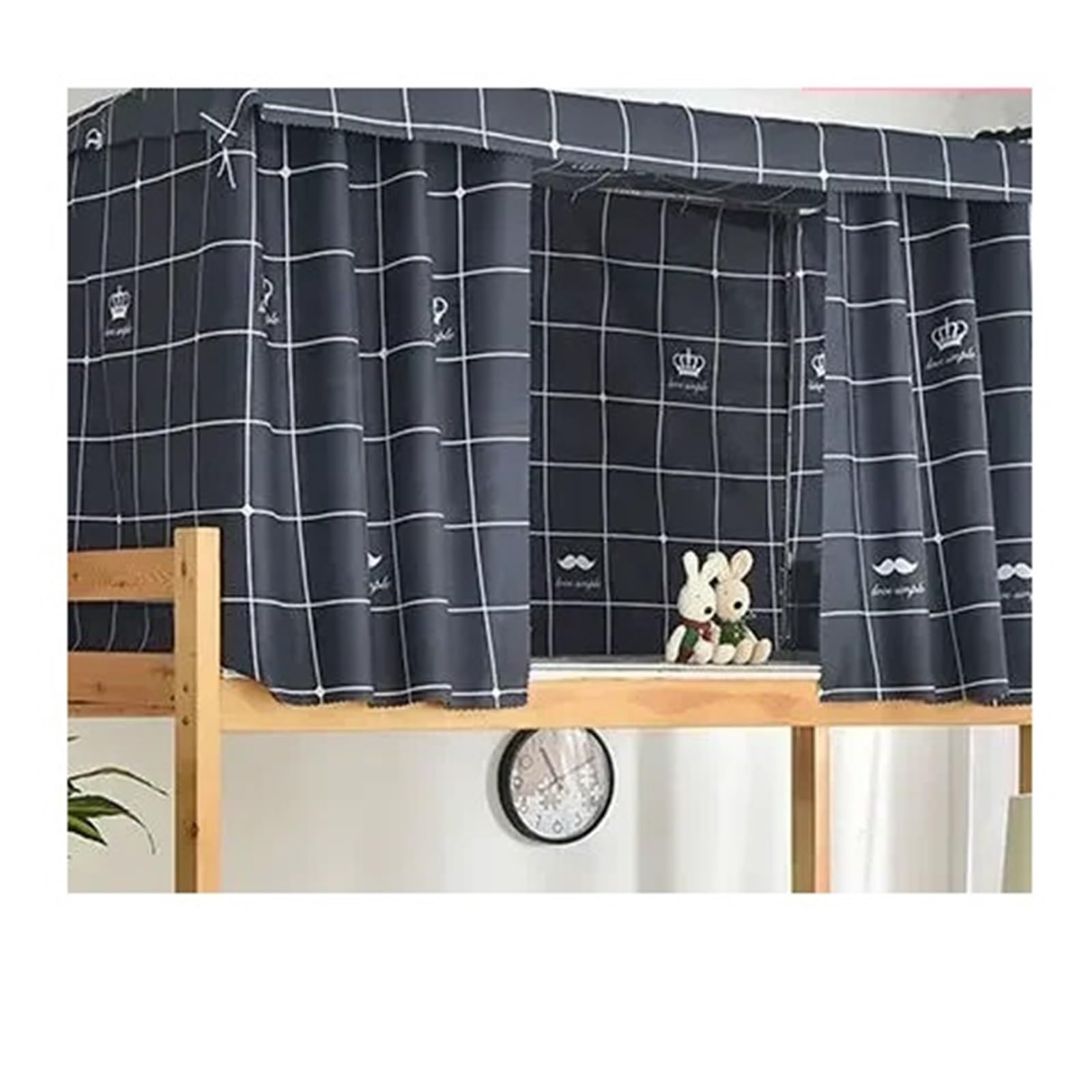 Rideaux pour lits superposés anti-poussière et rideau de lit à baldaquin dortoir 2pc