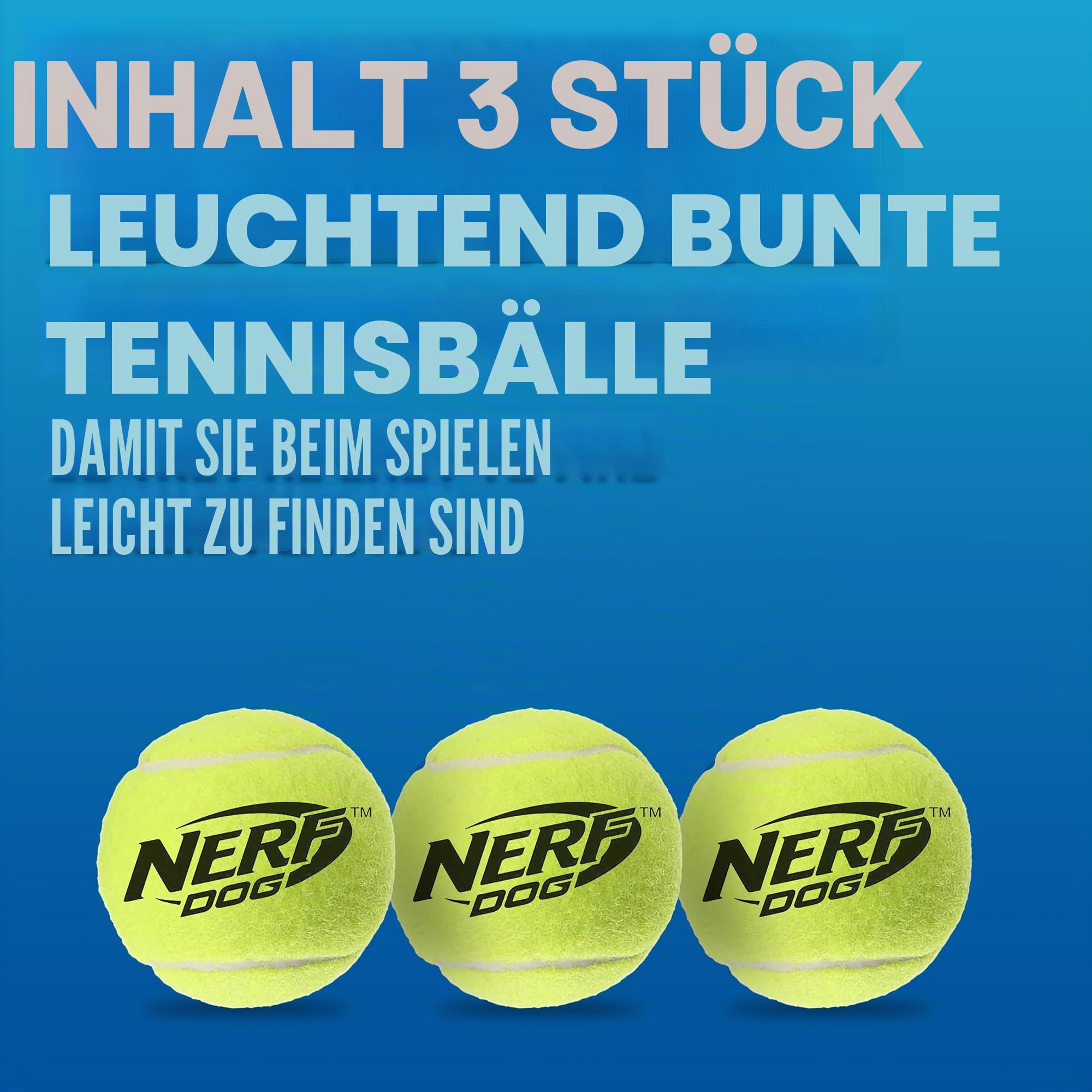 Nerf Dog Tennisball Blaster Hundespielzeug Geschenkset, Tennisball Hund Apportierspielzeug startet bis zu 50 Fuß, Hundeballwerfer für alle Rassen, inklusive durchscheinendem blauem Tennisballwerfer