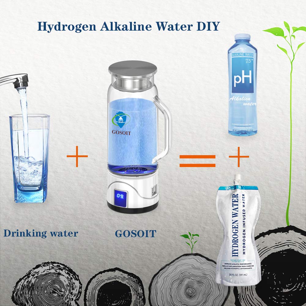 GOSOIT Hydrogen Alkaline Water Maker Machine Generator Hydrogen Water