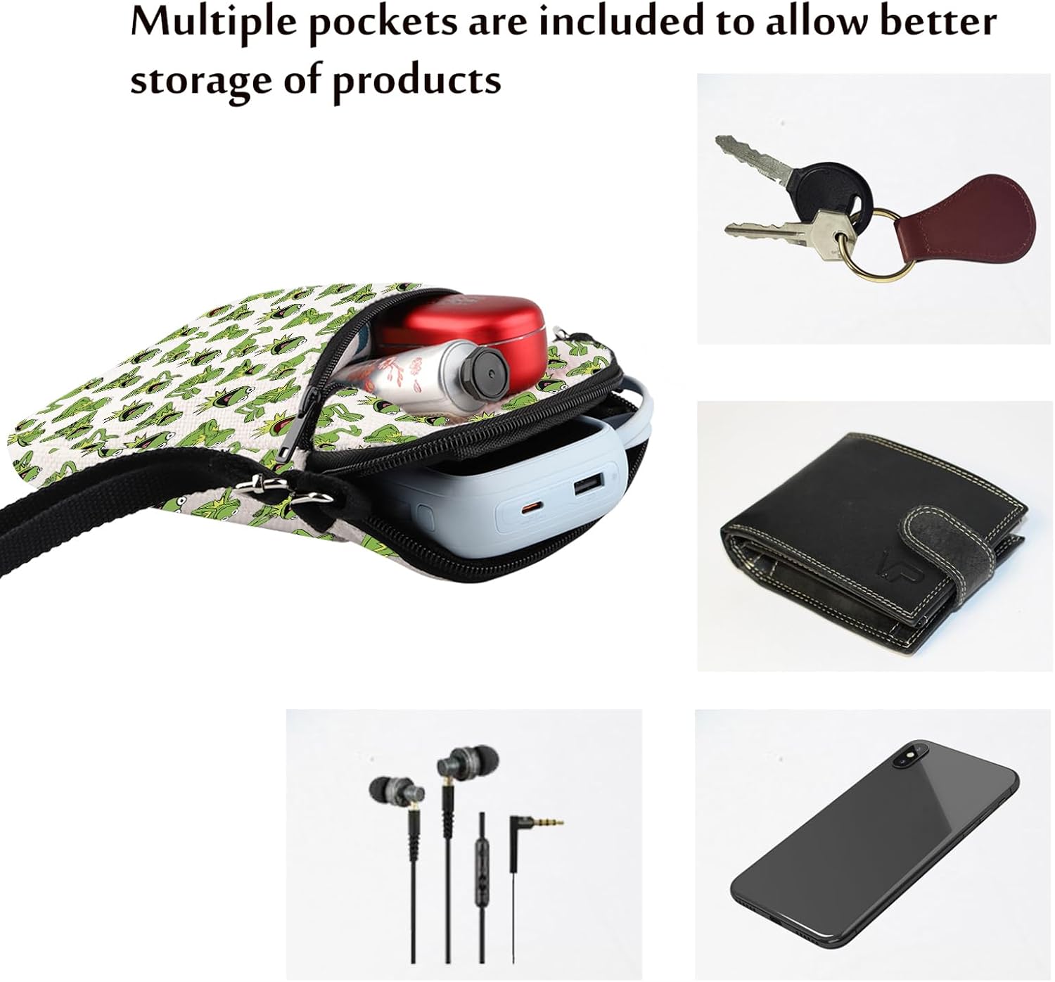 Movie Merchandise Crossbody Bag WDW Frog Fans Gift Frog Character Carry On Bag Singing Frog Gift(BGreenCross)