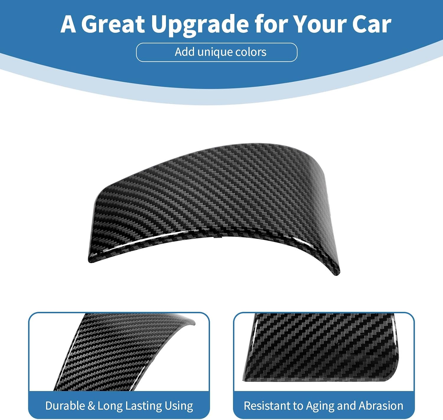 for Challenger Seat Belt Trim Cover Fit for Dodge Challenger 2010-2023 Black Carbon Fiber Interior Accessories 2pcs