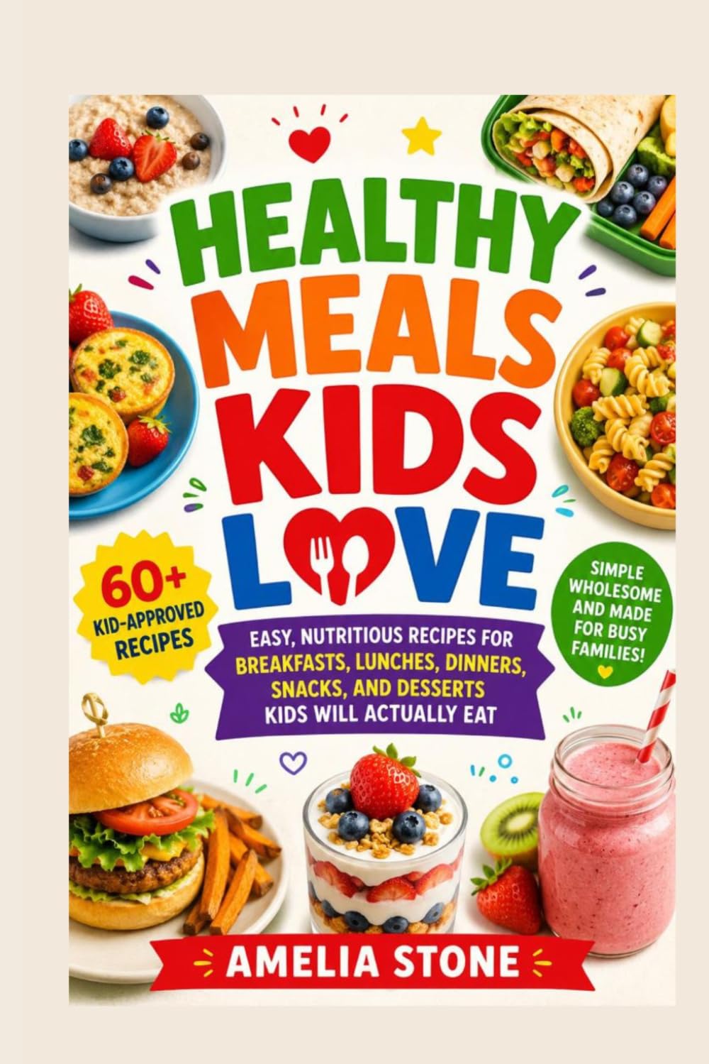 healthy meals kids eat: Easy, Nutritious Recipes for Breakfasts, Lunches, Dinners, Snacks, and Desserts Kids Will Actually Eat