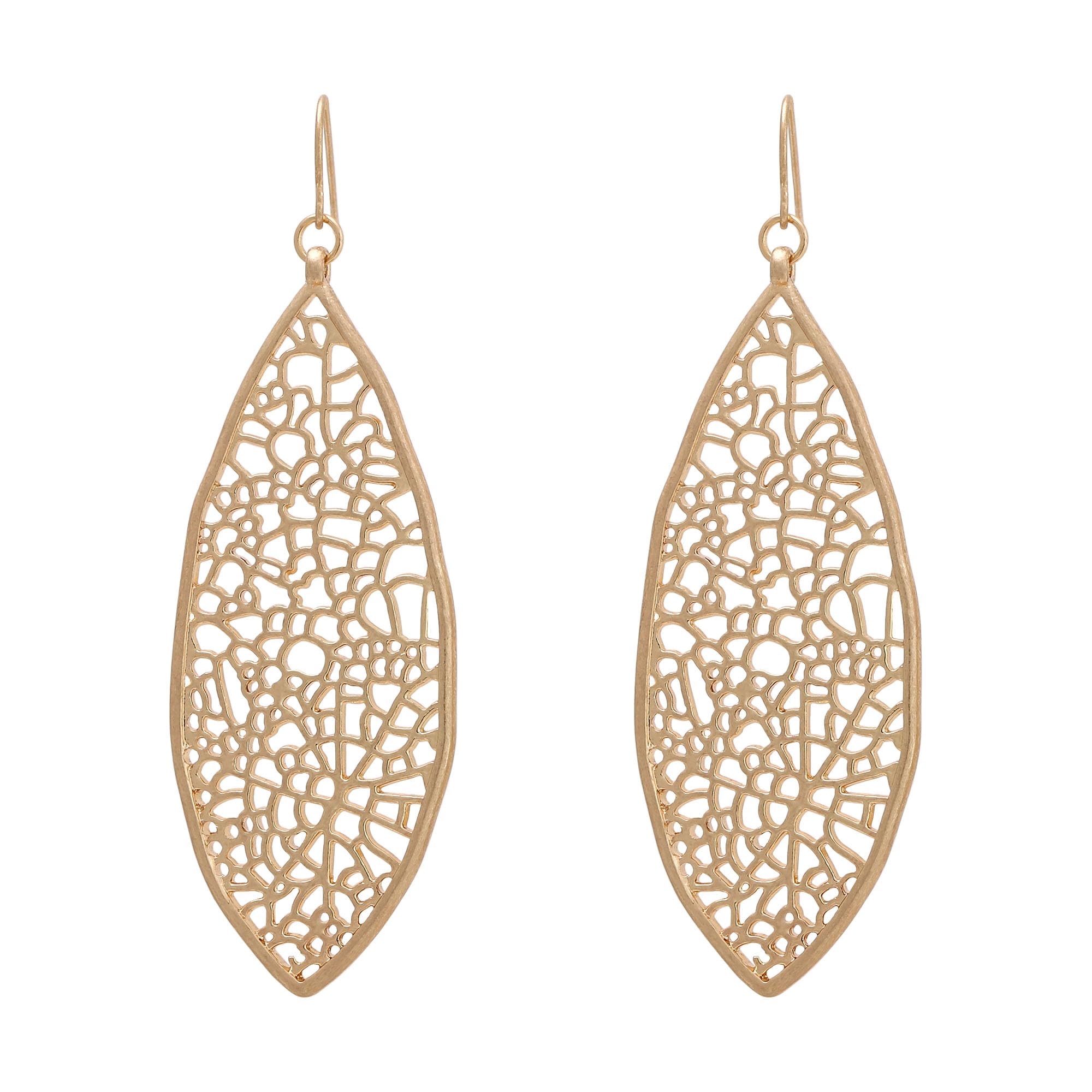 BONALUNAFiligree Oval Shaped Dangle Drop Statement Earrings for Women