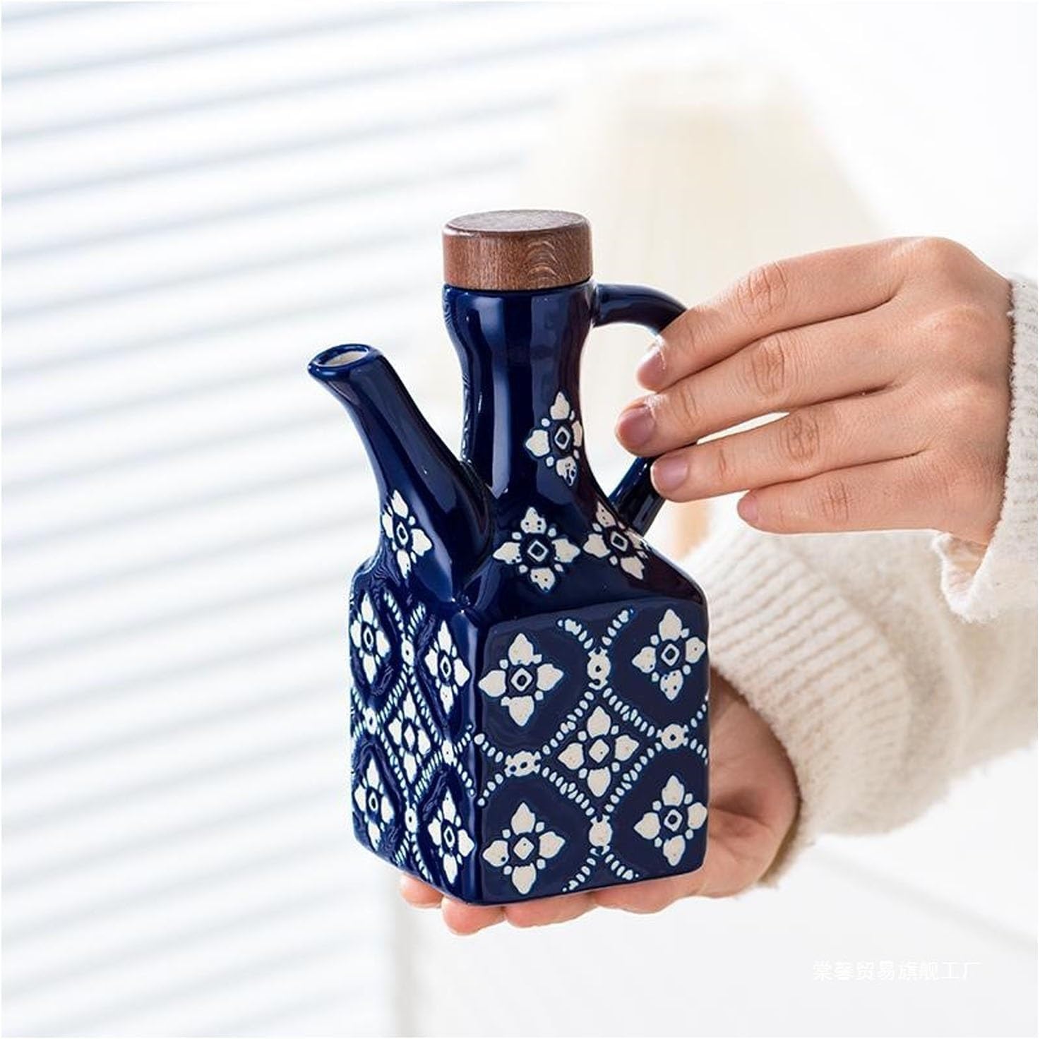 Ceramic Oil & Vinegar Dispenser Set, Stylish Condiment Bottle For Kitchen, Soy Sauce & Dressing Pourer, Perfect For Home Cooking & Dining
