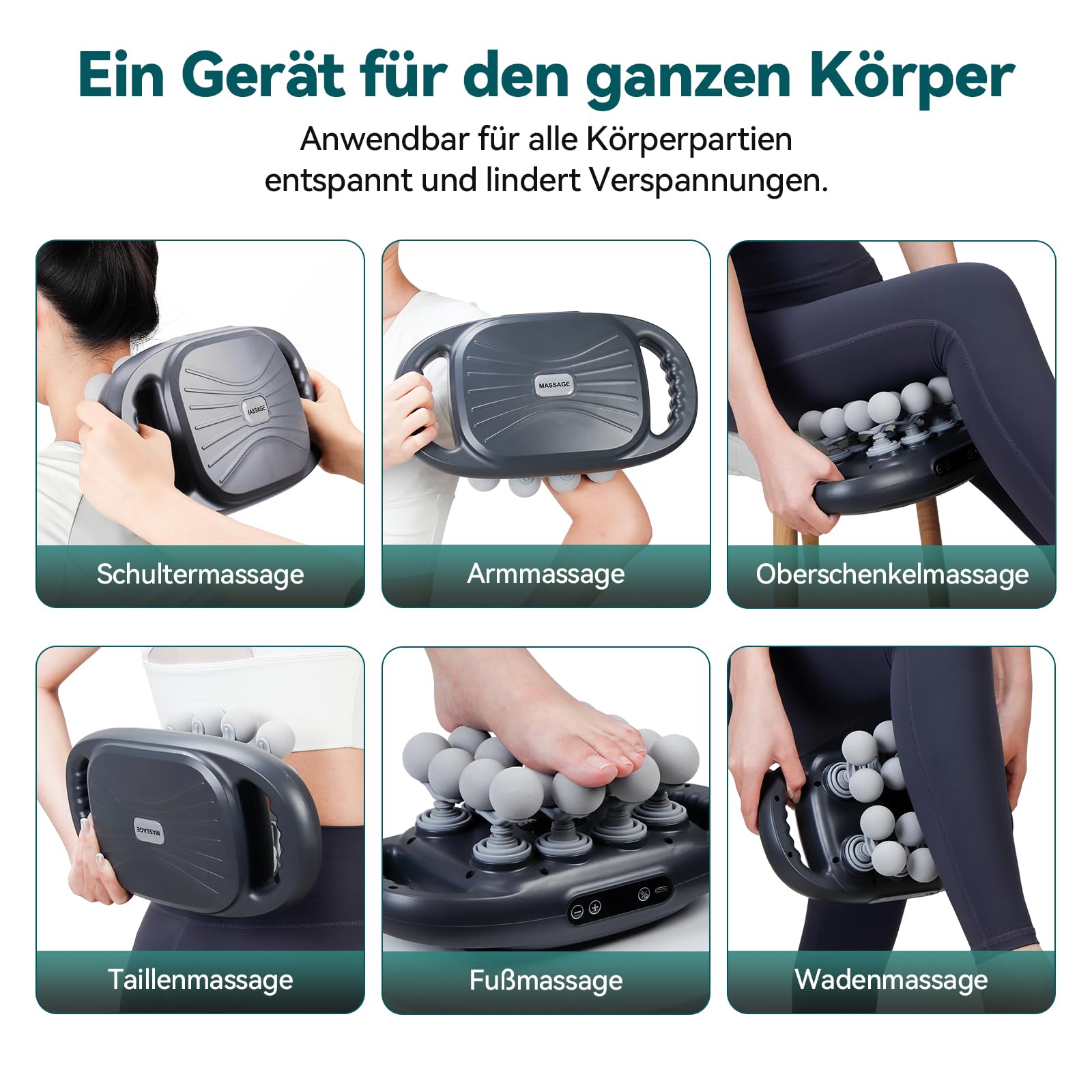 8/16-Kopf-Massagegerät mit Rotlicht zur Linderung von Muskelverspannungen und Müdigkeit,Tiefenmassagepistole für die Muskulatur, 9 Geschwindigkeiten und 9 Modi für Training und täglichen Gebrauch