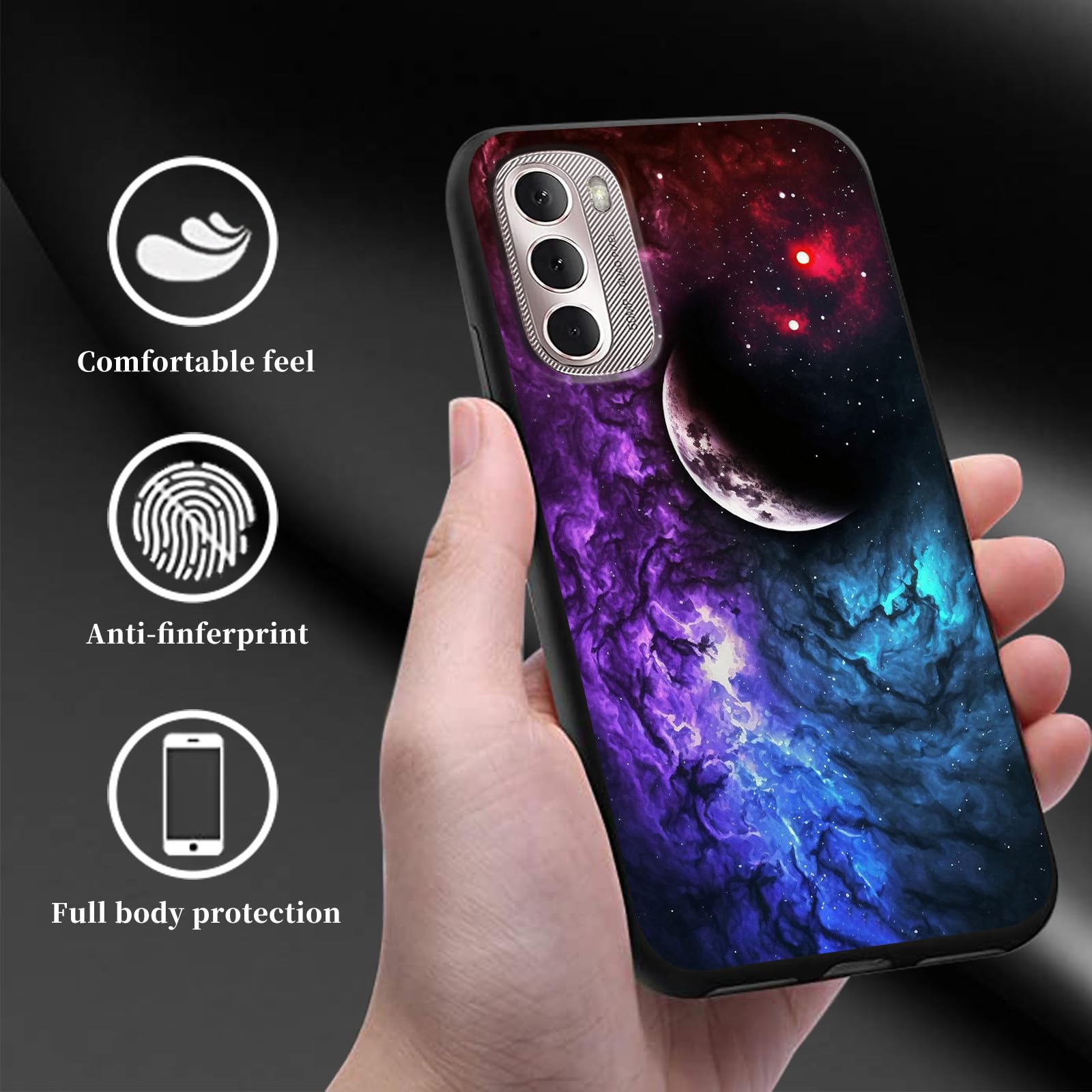 Funda para Moto G Stylus 2022 con patrón de galaxia púrpura para mujeres, hombres y niñas, suave, delgada, TPU a prueba de golpes, funda para teléfono Motorola Moto G Stylus 4G 2022