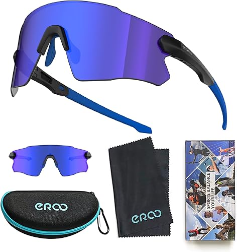 Miniatura 7 de ER00 Gafas de sol deportivas ligeras envolventes para cara pequeña, hombres, mujeres, jóvenes, ciclismo, béisbol, correr, pickleball